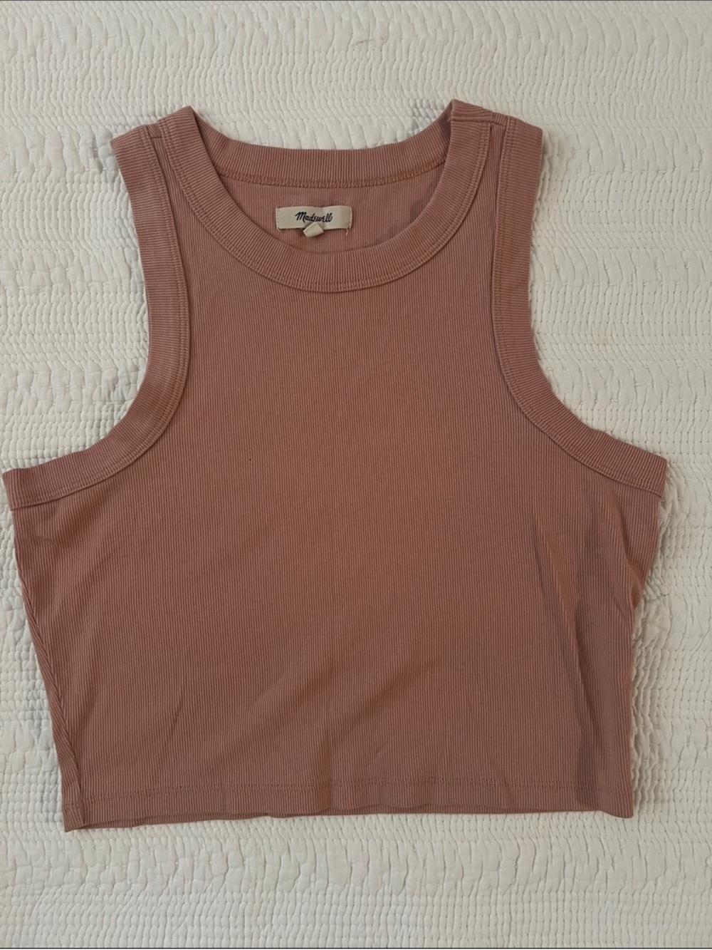 Madewell Ribbed Mauve-Pink Crop Tank